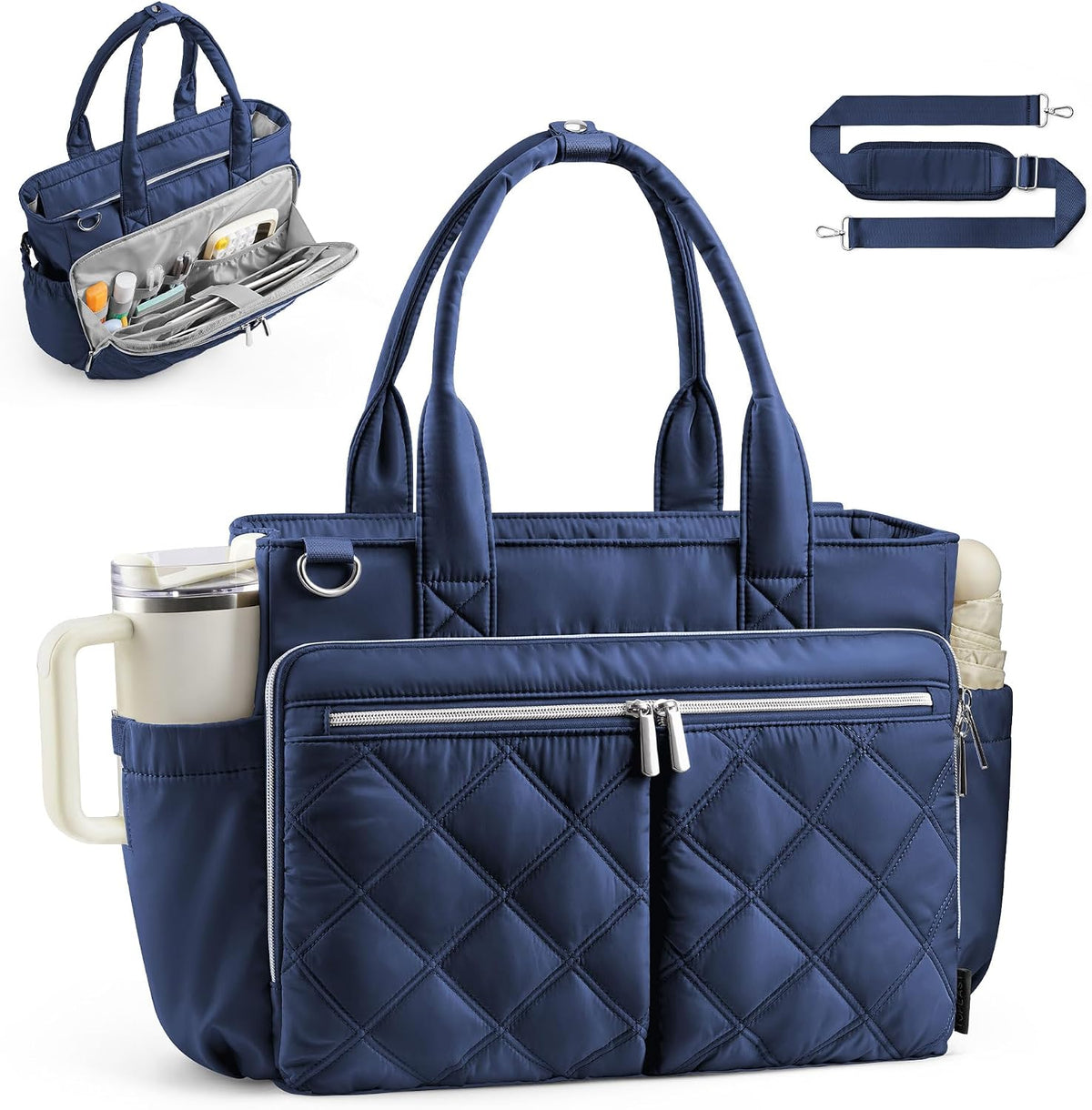 Teacher Tote Bag for Women Quilted Laptop Work Handbag for Travel
