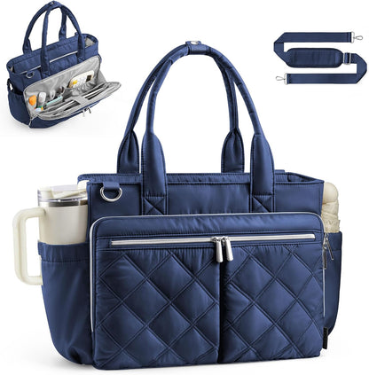Teacher Tote Bag for Women Quilted Laptop Work Handbag for Travel