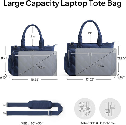 Teacher Tote Bag for Women Quilted Laptop Work Handbag for Travel