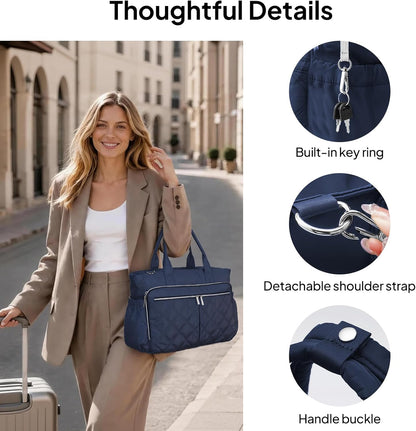 Teacher Tote Bag for Women Quilted Laptop Work Handbag for Travel