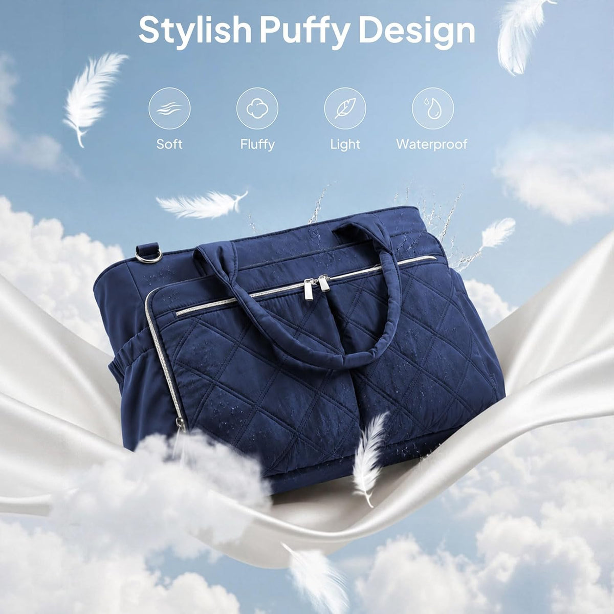 Teacher Tote Bag for Women Quilted Laptop Work Handbag for Travel