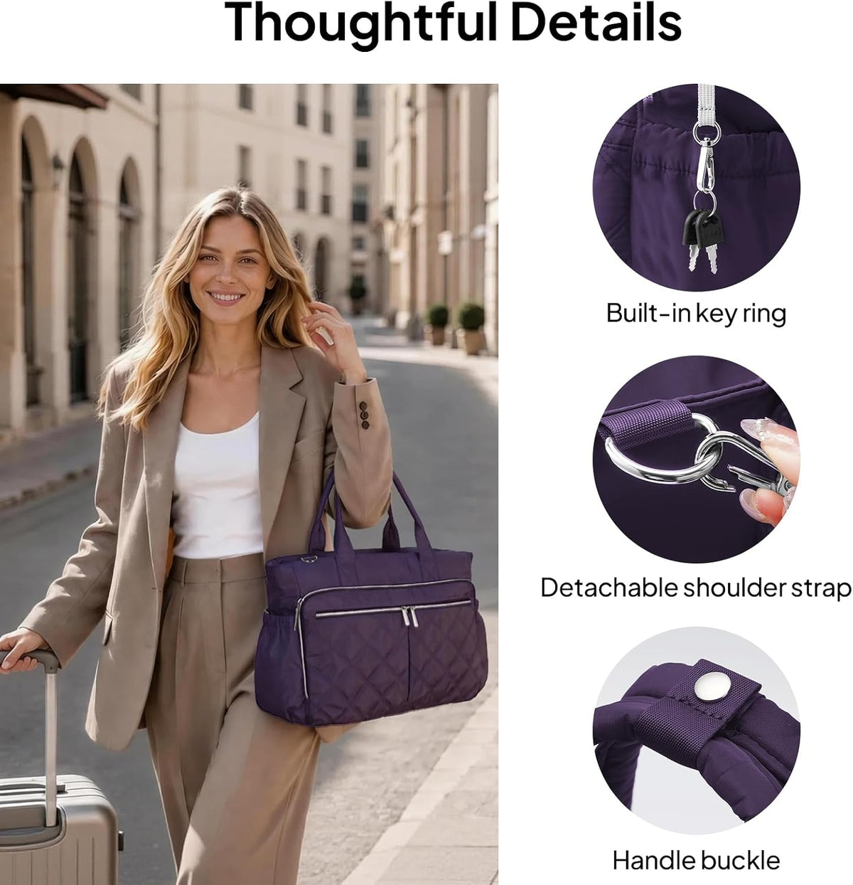 Teacher Tote Bag for Women Quilted Laptop Work Handbag for Travel