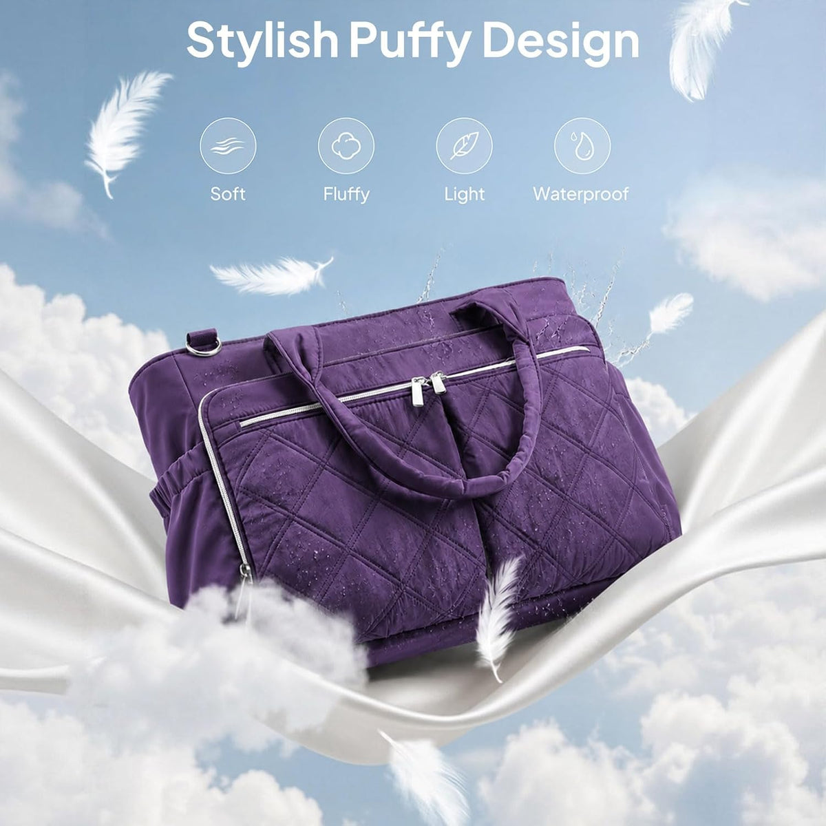 Teacher Tote Bag for Women Quilted Laptop Work Handbag for Travel