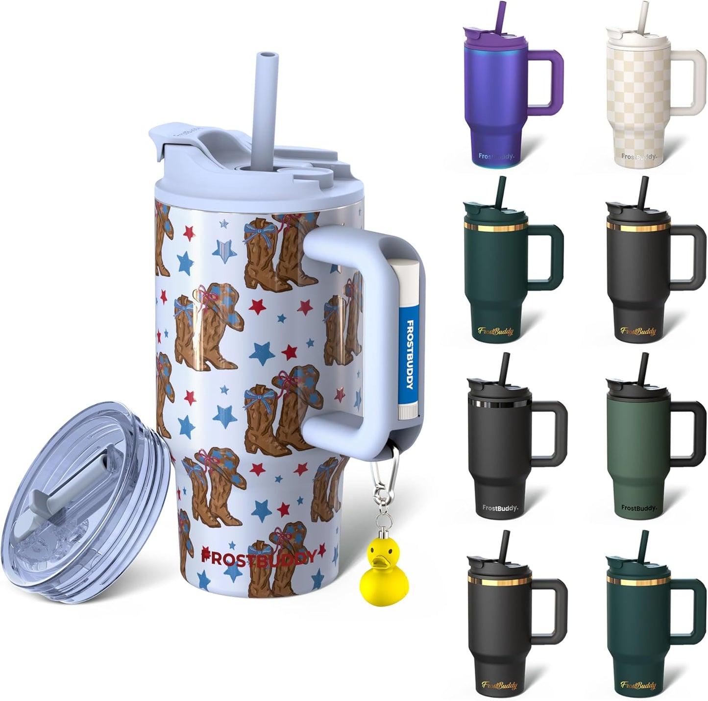Thicc Buddy 16oz Tumbler - Insulated Stainless Steel (Cinnamon) | Double-wall vacuum insulated | Spill-proof flip lid | 18/8 premium stainless steel | Cup-holder friendly - Colors A