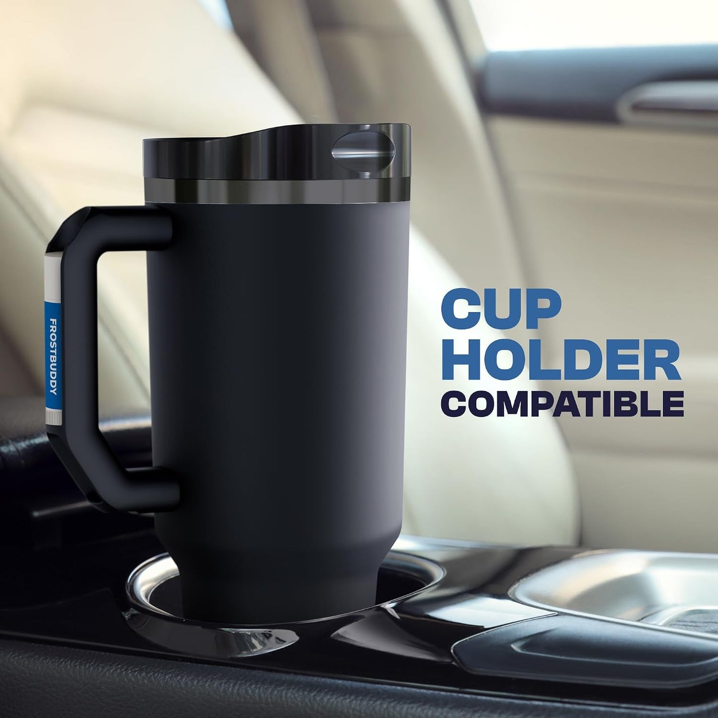 Thicc Buddy 16oz Tumbler - Insulated Stainless Steel (Cinnamon) | Double-wall vacuum insulated | Spill-proof flip lid | 18/8 premium stainless steel | Cup-holder friendly - Colors A