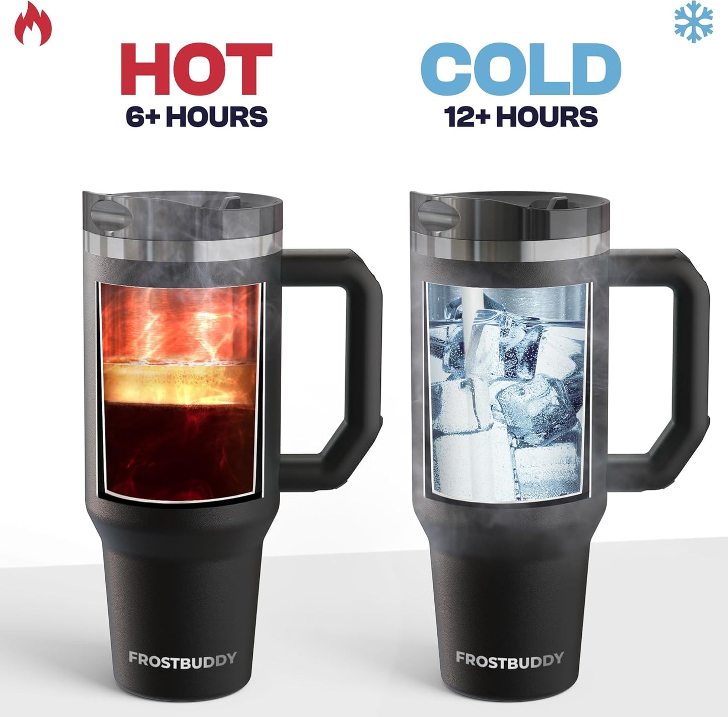 Thicc Buddy 16oz Tumbler - Insulated Stainless Steel (Cinnamon) | Double-wall vacuum insulated | Spill-proof flip lid | 18/8 premium stainless steel | Cup-holder friendly - Colors A