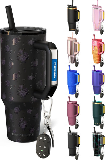 Thicc Buddy 16oz Tumbler - Insulated Stainless Steel (Cinnamon) | Double-wall vacuum insulated | Spill-proof flip lid | 18/8 premium stainless steel | Cup-holder friendly - Colors A