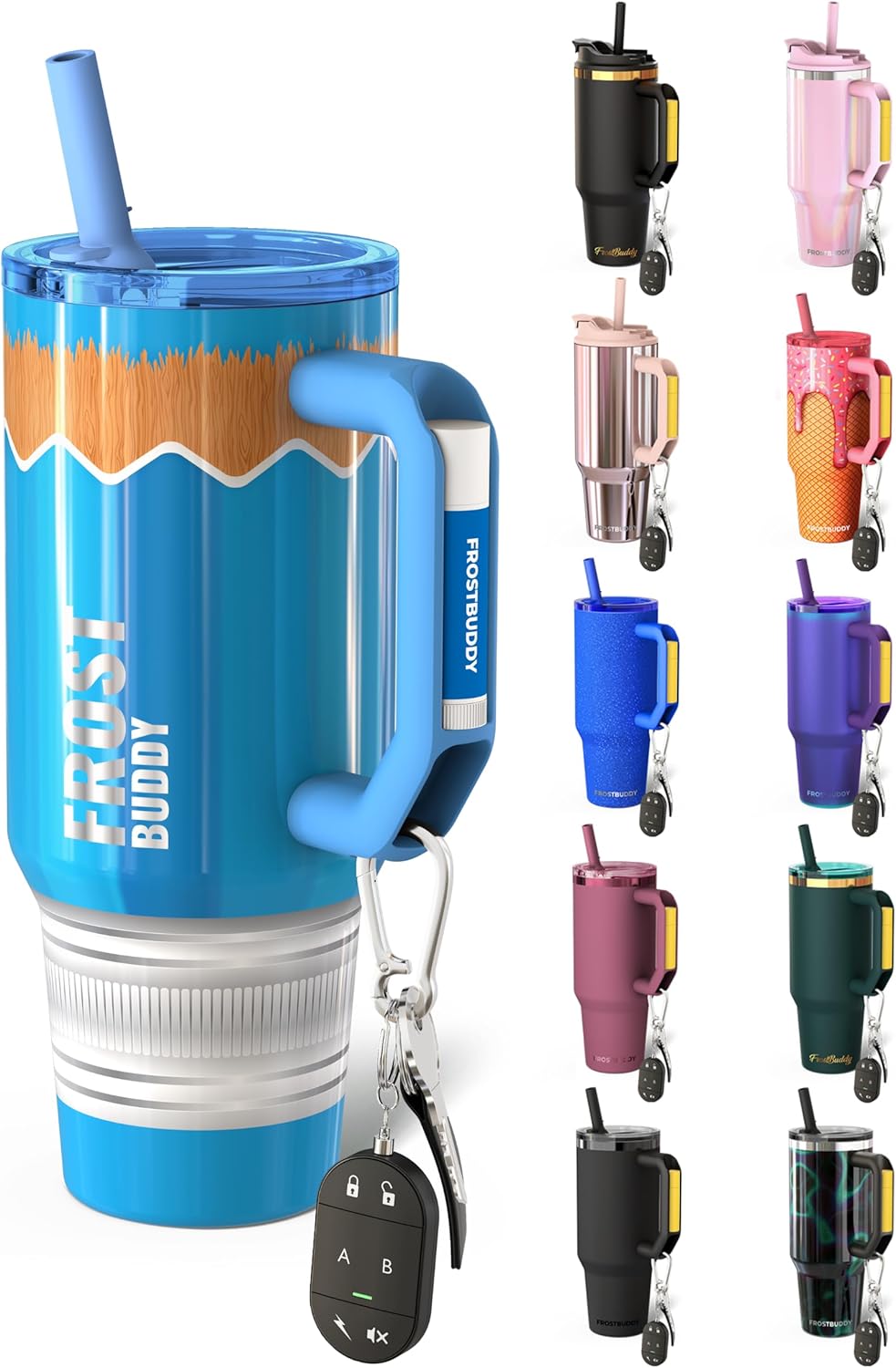 Thicc Buddy 16oz Tumbler - Insulated Stainless Steel (Cinnamon) | Double-wall vacuum insulated | Spill-proof flip lid | 18/8 premium stainless steel | Cup-holder friendly - Colors A