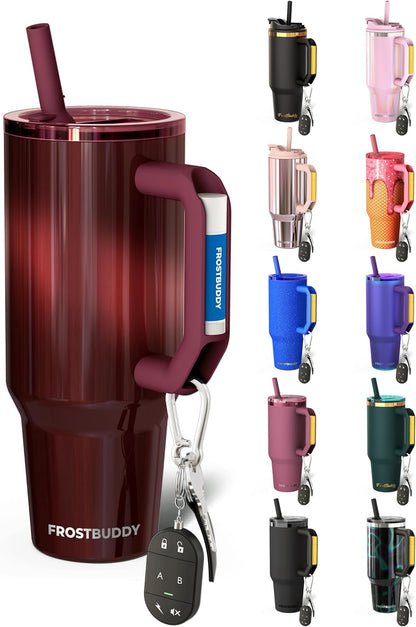 Thicc Buddy 16oz Tumbler - Insulated Stainless Steel (Cinnamon) | Double-wall vacuum insulated | Spill-proof flip lid | 18/8 premium stainless steel | Cup-holder friendly - Colors A