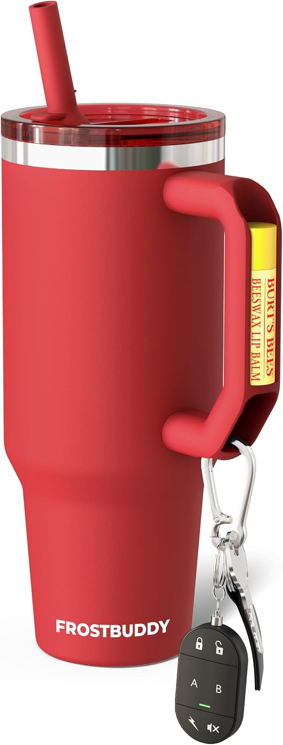 Thicc Buddy 16oz Tumbler - Insulated Stainless Steel (Cinnamon) | Double-wall vacuum insulated | Spill-proof flip lid | 18/8 premium stainless steel | Cup-holder friendly - Colors A
