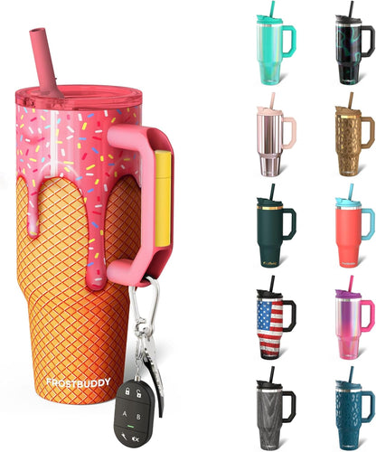 Thicc Buddy 16oz Tumbler - Insulated Stainless Steel (Cinnamon) | Double-wall vacuum insulated | Spill-proof flip lid | 18/8 premium stainless steel | Cup-holder friendly - Colors A