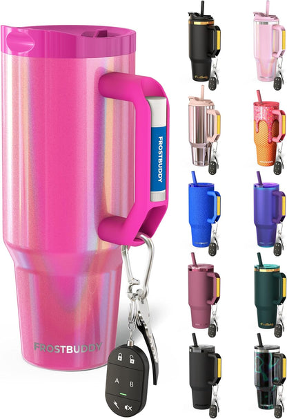 Thicc Buddy 16oz Tumbler - Insulated Stainless Steel (Cinnamon) | Double-wall vacuum insulated | Spill-proof flip lid | 18/8 premium stainless steel | Cup-holder friendly - Colors A