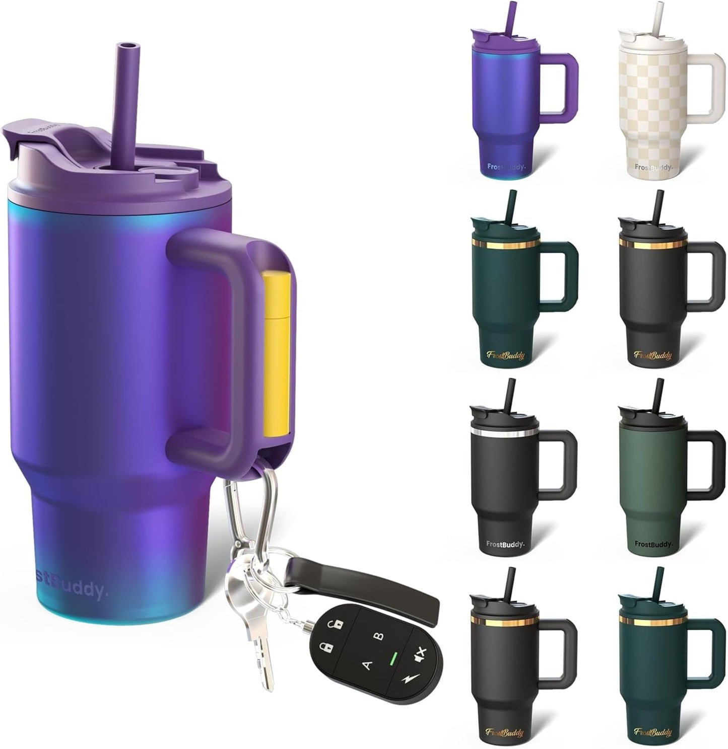Thicc Buddy 16oz Tumbler - Insulated Stainless Steel (Cinnamon) | Double-wall vacuum insulated | Spill-proof flip lid | 18/8 premium stainless steel | Cup-holder friendly - Colors A