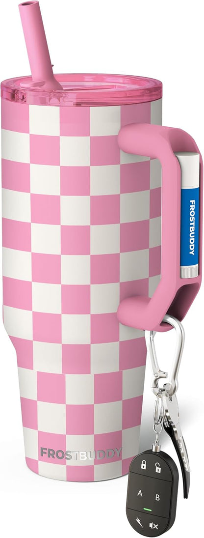 Thicc Buddy 16oz Tumbler - Insulated Stainless Steel (Cinnamon) | Double-wall vacuum insulated | Spill-proof flip lid | 18/8 premium stainless steel | Cup-holder friendly - Colors A