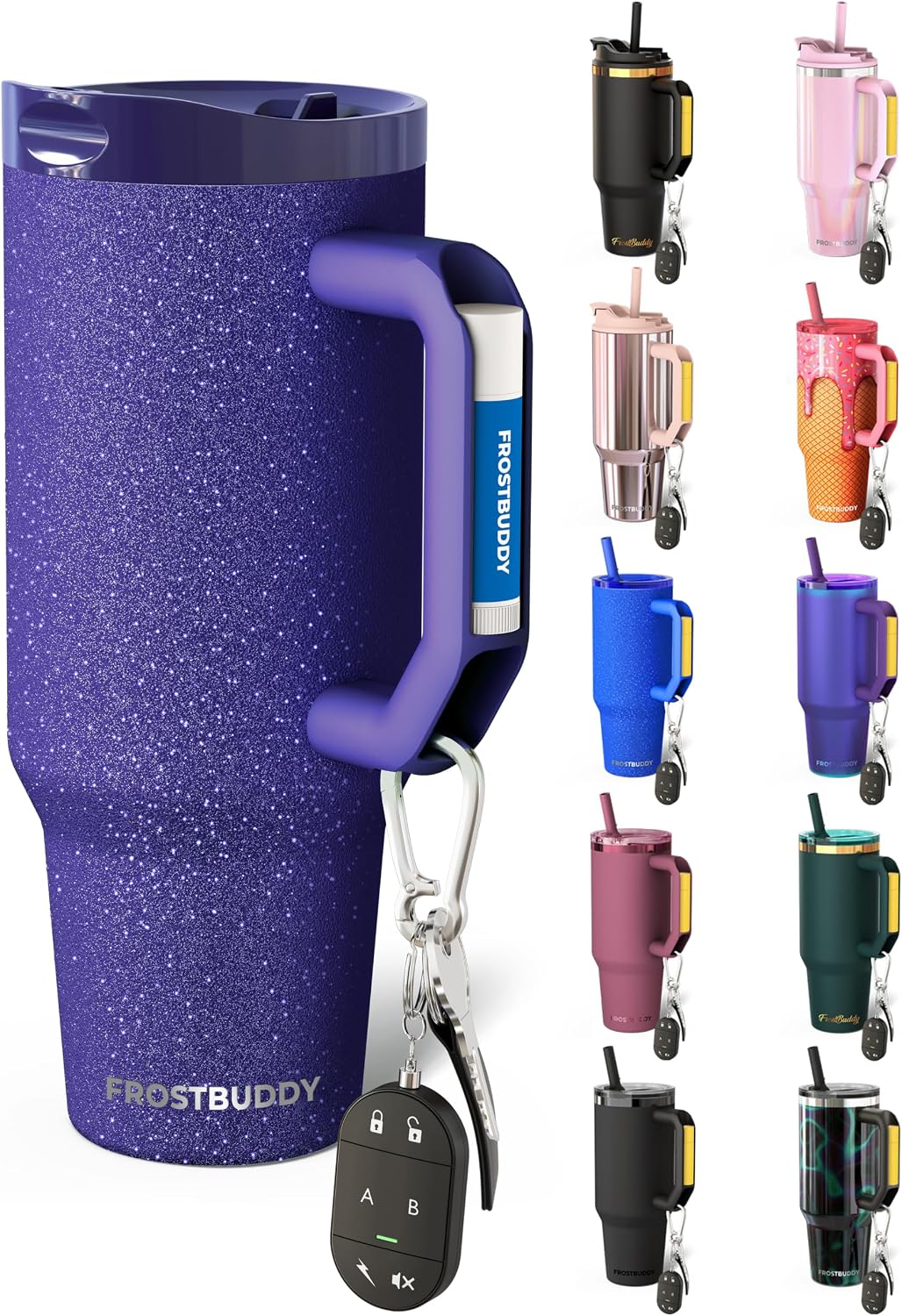 Thicc Buddy 16oz Tumbler - Insulated Stainless Steel (Cinnamon) | Double-wall vacuum insulated | Spill-proof flip lid | 18/8 premium stainless steel | Cup-holder friendly - Colors A