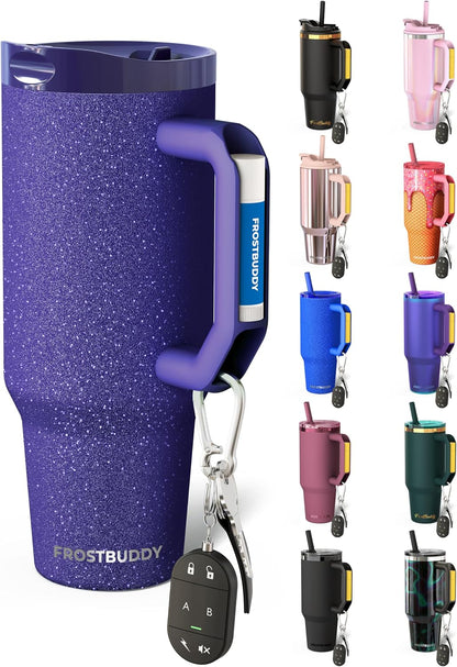Thicc Buddy 16oz Tumbler - Insulated Stainless Steel (Cinnamon) | Double-wall vacuum insulated | Spill-proof flip lid | 18/8 premium stainless steel | Cup-holder friendly - Colors A