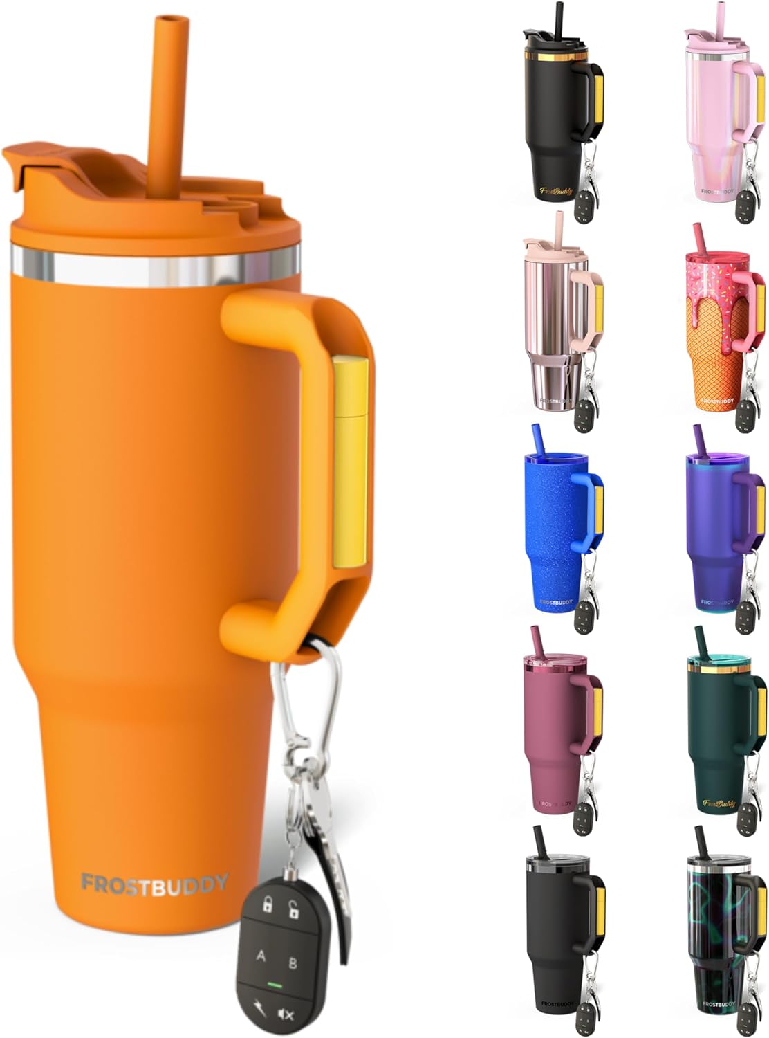 Thicc Buddy 16oz Tumbler - Insulated Stainless Steel (Cinnamon) | Double-wall vacuum insulated | Spill-proof flip lid | 18/8 premium stainless steel | Cup-holder friendly - Colors A