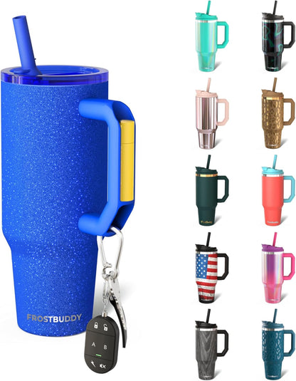 Thicc Buddy 16oz Tumbler - Insulated Stainless Steel (Cinnamon) | Double-wall vacuum insulated | Spill-proof flip lid | 18/8 premium stainless steel | Cup-holder friendly - Colors A