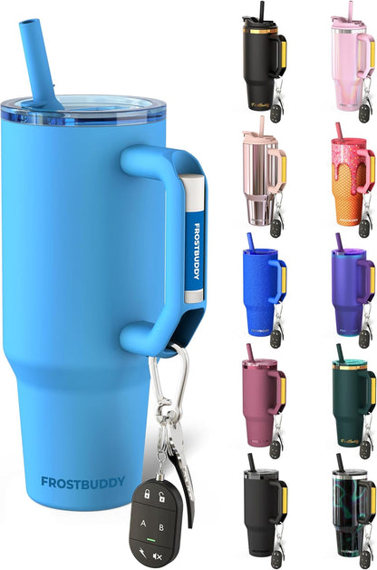 Thicc Buddy 16oz Tumbler - Insulated Stainless Steel (Cinnamon) | Double-wall vacuum insulated | Spill-proof flip lid | 18/8 premium stainless steel | Cup-holder friendly - Colors A