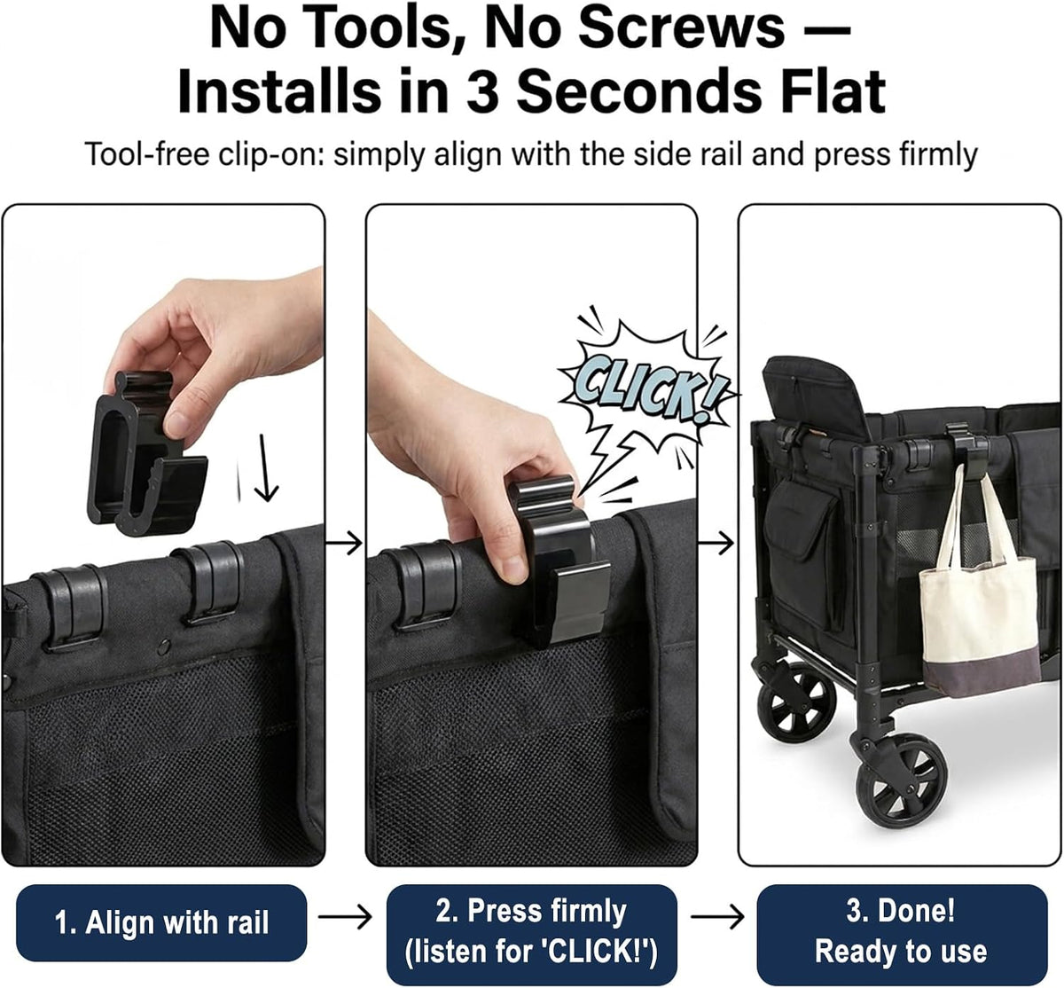 2 Pack Heavy Duty Wagon Side Hooks for Wonderfold Wagon W4 & W2