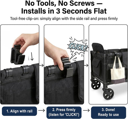 2 Pack Heavy Duty Wagon Side Hooks for Wonderfold Wagon W4 & W2