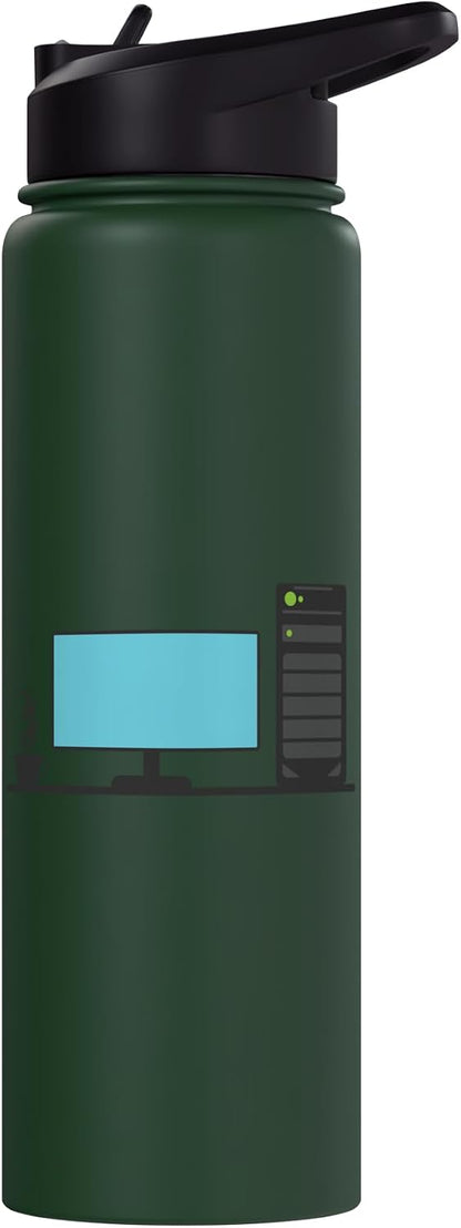 Office Desk with a Calming Tea Blend Stainless Steel Insulated Water Bottle