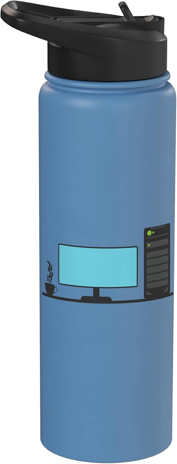 Office Desk with a Calming Tea Blend Stainless Steel Insulated Water Bottle