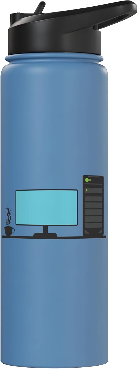 Office Desk with a Calming Tea Blend Stainless Steel Insulated Water Bottle
