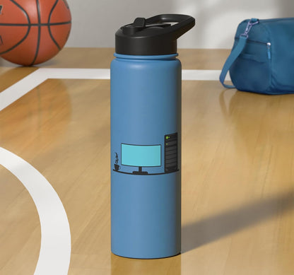 Office Desk with a Calming Tea Blend Stainless Steel Insulated Water Bottle