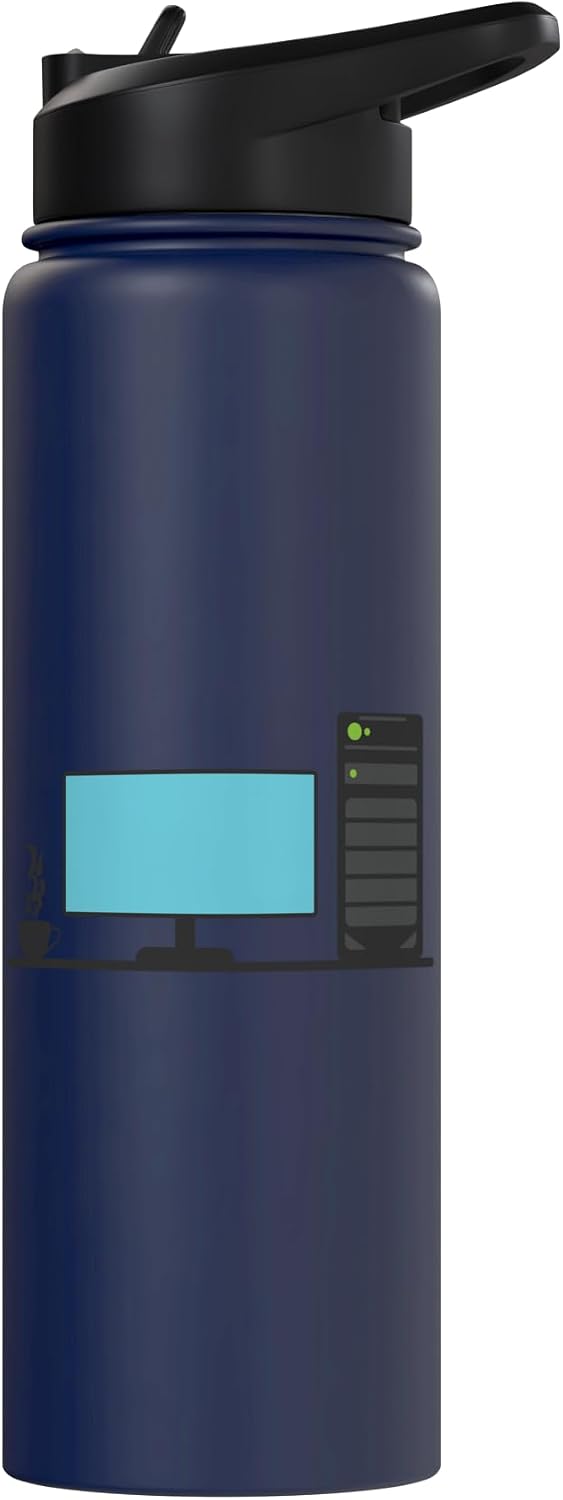 Office Desk with a Calming Tea Blend Stainless Steel Insulated Water Bottle