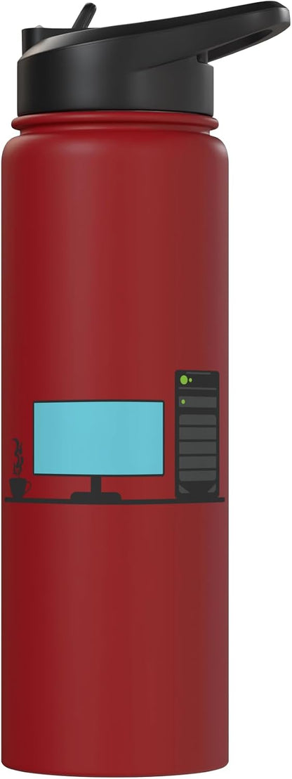 Office Desk with a Calming Tea Blend Stainless Steel Insulated Water Bottle