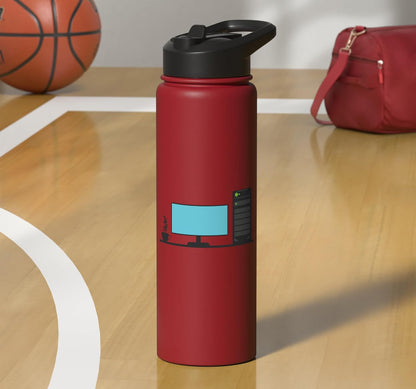 Office Desk with a Calming Tea Blend Stainless Steel Insulated Water Bottle