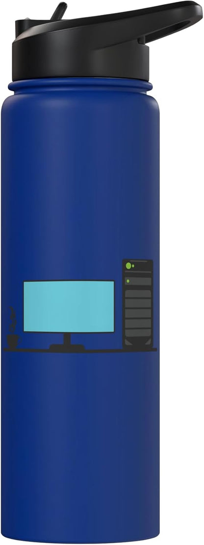 Office Desk with a Calming Tea Blend Stainless Steel Insulated Water Bottle