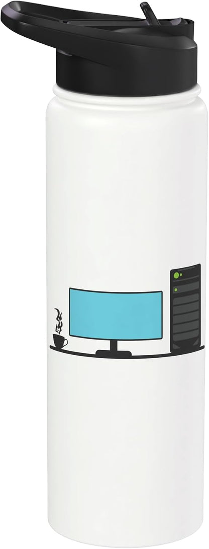 Office Desk with a Calming Tea Blend Stainless Steel Insulated Water Bottle