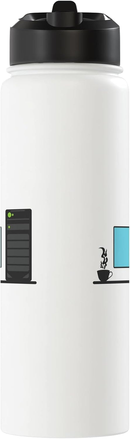 Office Desk with a Calming Tea Blend Stainless Steel Insulated Water Bottle