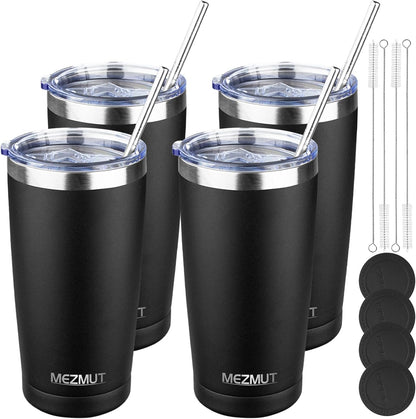 20oz Insulated Tumbler Travel Coffee Mug with Lid Straw(Lavender,1) | 18/8 Stainless Steel Double Wall Vacuum Spill Proof Metal Insulated Tumbler with Daul Lid and Straw, Hot or Iced Coffee Cup