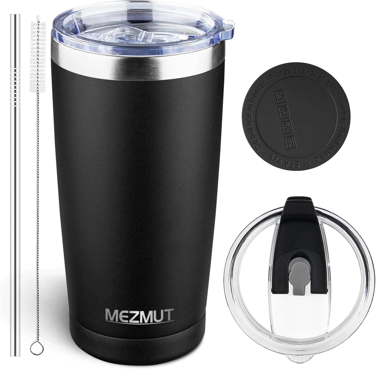 20oz Insulated Tumbler Travel Coffee Mug with Lid Straw(Lavender,1) | 18/8 Stainless Steel Double Wall Vacuum Spill Proof Metal Insulated Tumbler with Daul Lid and Straw, Hot or Iced Coffee Cup