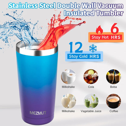 20oz Insulated Tumbler Travel Coffee Mug with Lid Straw(Lavender,1) | 18/8 Stainless Steel Double Wall Vacuum Spill Proof Metal Insulated Tumbler with Daul Lid and Straw, Hot or Iced Coffee Cup