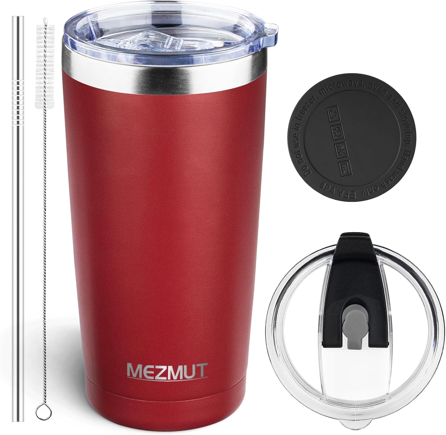 20oz Insulated Tumbler Travel Coffee Mug with Lid Straw(Lavender,1) | 18/8 Stainless Steel Double Wall Vacuum Spill Proof Metal Insulated Tumbler with Daul Lid and Straw, Hot or Iced Coffee Cup