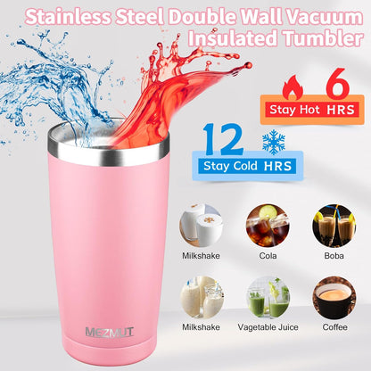 20oz Insulated Tumbler Travel Coffee Mug with Lid Straw(Lavender,1) | 18/8 Stainless Steel Double Wall Vacuum Spill Proof Metal Insulated Tumbler with Daul Lid and Straw, Hot or Iced Coffee Cup