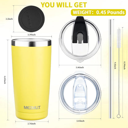 20oz Insulated Tumbler Travel Coffee Mug with Lid Straw(Lavender,1) | 18/8 Stainless Steel Double Wall Vacuum Spill Proof Metal Insulated Tumbler with Daul Lid and Straw, Hot or Iced Coffee Cup