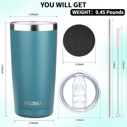 20oz Insulated Tumbler Travel Coffee Mug with Lid Straw(Lavender,1) | 18/8 Stainless Steel Double Wall Vacuum Spill Proof Metal Insulated Tumbler with Daul Lid and Straw, Hot or Iced Coffee Cup