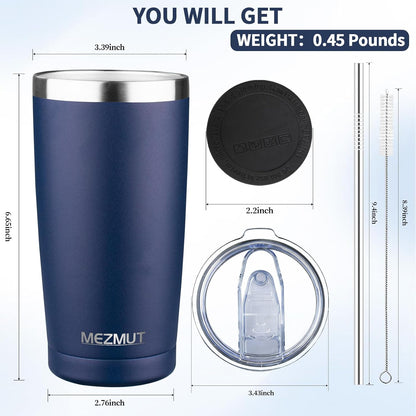 20oz Insulated Tumbler Travel Coffee Mug with Lid Straw(Lavender,1) | 18/8 Stainless Steel Double Wall Vacuum Spill Proof Metal Insulated Tumbler with Daul Lid and Straw, Hot or Iced Coffee Cup