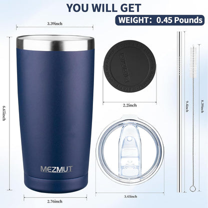 20oz Insulated Tumbler Travel Coffee Mug with Lid Straw(Lavender,1) | 18/8 Stainless Steel Double Wall Vacuum Spill Proof Metal Insulated Tumbler with Daul Lid and Straw, Hot or Iced Coffee Cup
