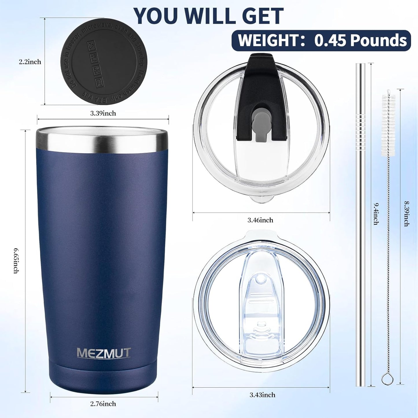 20oz Insulated Tumbler Travel Coffee Mug with Lid Straw(Lavender,1) | 18/8 Stainless Steel Double Wall Vacuum Spill Proof Metal Insulated Tumbler with Daul Lid and Straw, Hot or Iced Coffee Cup