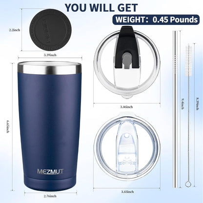 20oz Insulated Tumbler Travel Coffee Mug with Lid Straw(Lavender,1) | 18/8 Stainless Steel Double Wall Vacuum Spill Proof Metal Insulated Tumbler with Daul Lid and Straw, Hot or Iced Coffee Cup