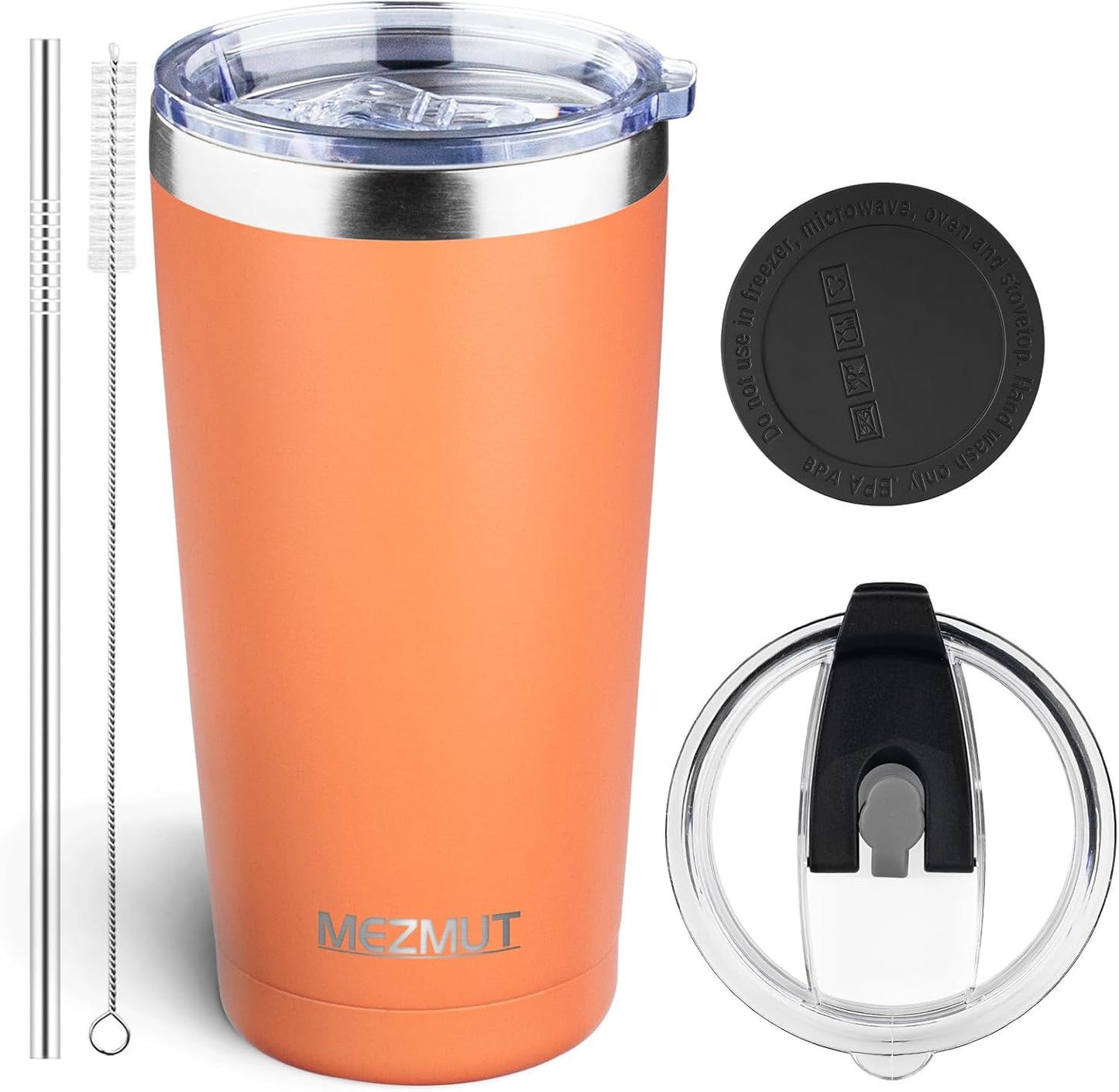 20oz Insulated Tumbler Travel Coffee Mug with Lid Straw(Lavender,1) | 18/8 Stainless Steel Double Wall Vacuum Spill Proof Metal Insulated Tumbler with Daul Lid and Straw, Hot or Iced Coffee Cup