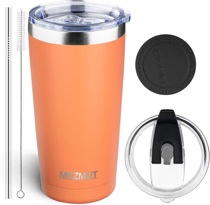 20oz Insulated Tumbler Travel Coffee Mug with Lid Straw(Lavender,1) | 18/8 Stainless Steel Double Wall Vacuum Spill Proof Metal Insulated Tumbler with Daul Lid and Straw, Hot or Iced Coffee Cup