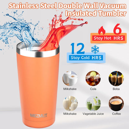 20oz Insulated Tumbler Travel Coffee Mug with Lid Straw(Lavender,1) | 18/8 Stainless Steel Double Wall Vacuum Spill Proof Metal Insulated Tumbler with Daul Lid and Straw, Hot or Iced Coffee Cup