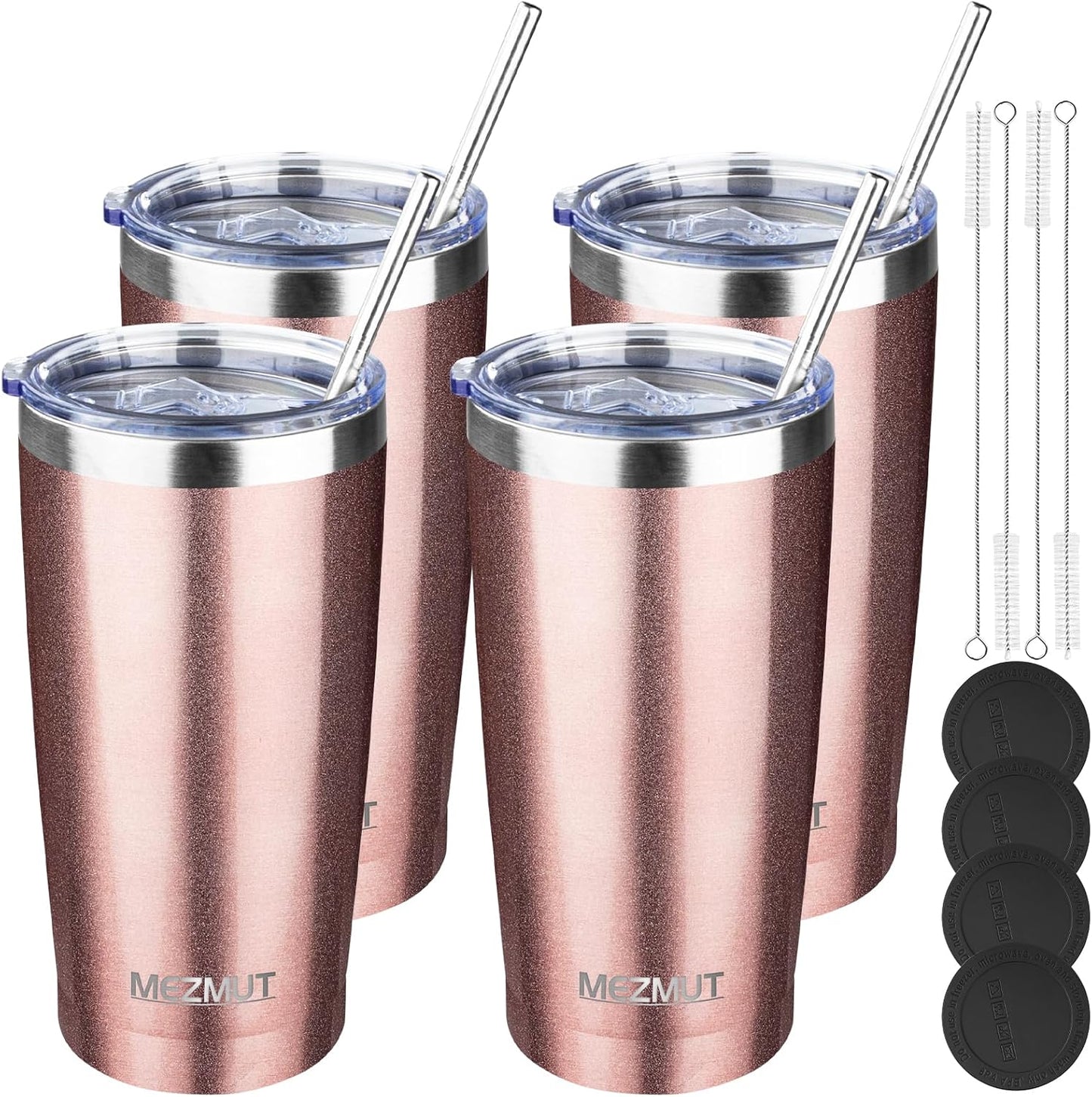 20oz Insulated Tumbler Travel Coffee Mug with Lid Straw(Lavender,1) | 18/8 Stainless Steel Double Wall Vacuum Spill Proof Metal Insulated Tumbler with Daul Lid and Straw, Hot or Iced Coffee Cup